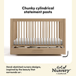 Malta driftwood crib with drawer style callout
