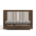 Malta hazelnut crib with drawer front view