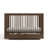 Malta hazelnut crib with drawer front view