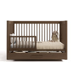 Malta hazelnut crib with drawer converted to toddler bed