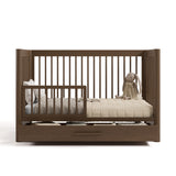Malta hazelnut crib with drawer converted to toddler bed