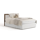 Malta hazelnut crib with drawer converted to full bed