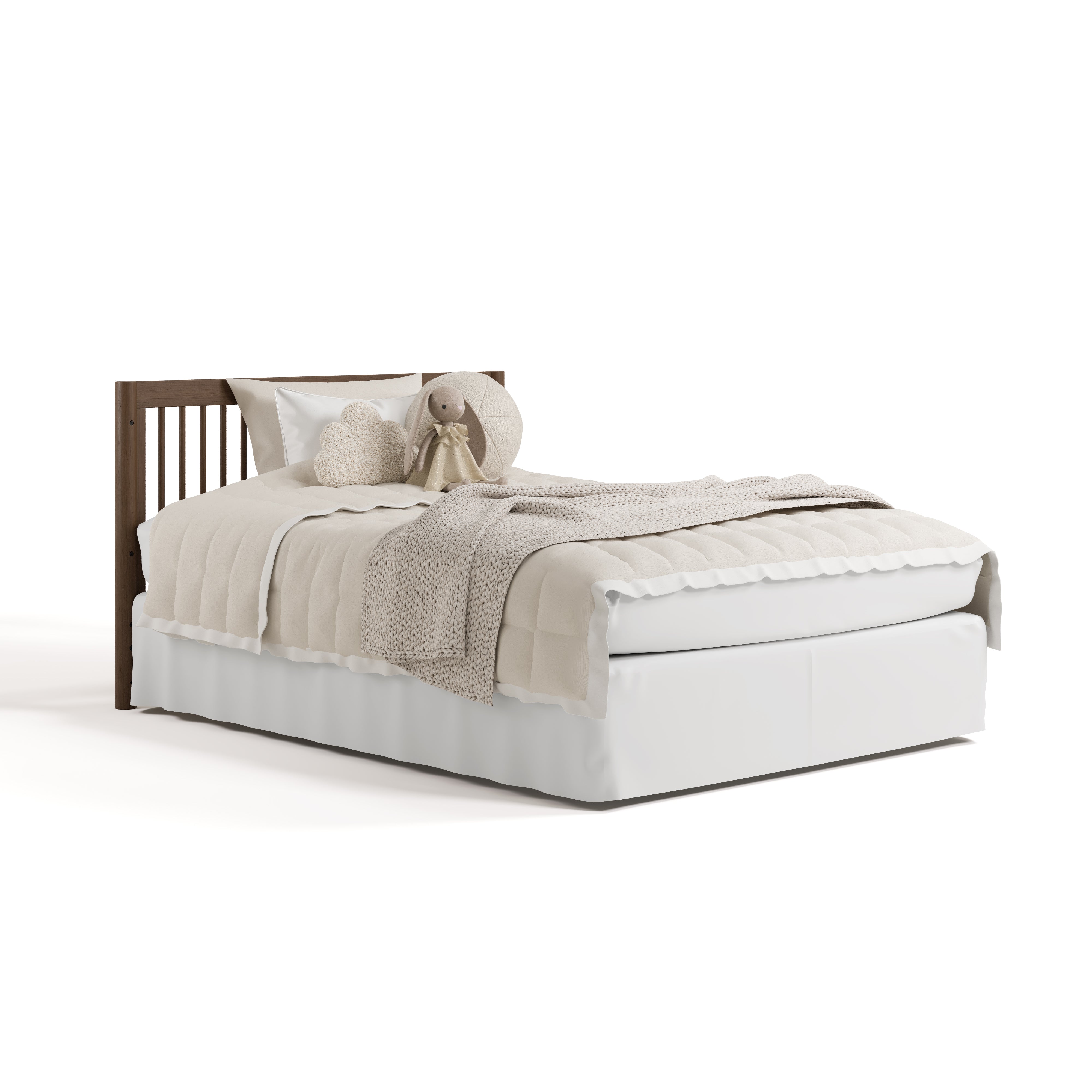 Malta hazelnut crib with drawer converted to full bed