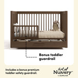 Malta hazelnut crib with drawer bonus toddler guardrail callout