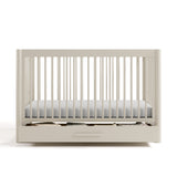 Malta frosted oat crib with drawer front view