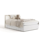 Malta frosted oat crib with drawer converted to full bed