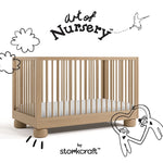 Sorrento driftwood crib with black doodles overlaid on image