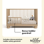 Sorrento driftwood crib bonus toddler guardrail callout