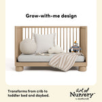 Sorrento driftwood crib toddler bed and daybed conversion callout
