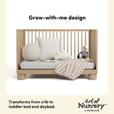 Sorrento driftwood crib toddler bed and daybed conversion callout