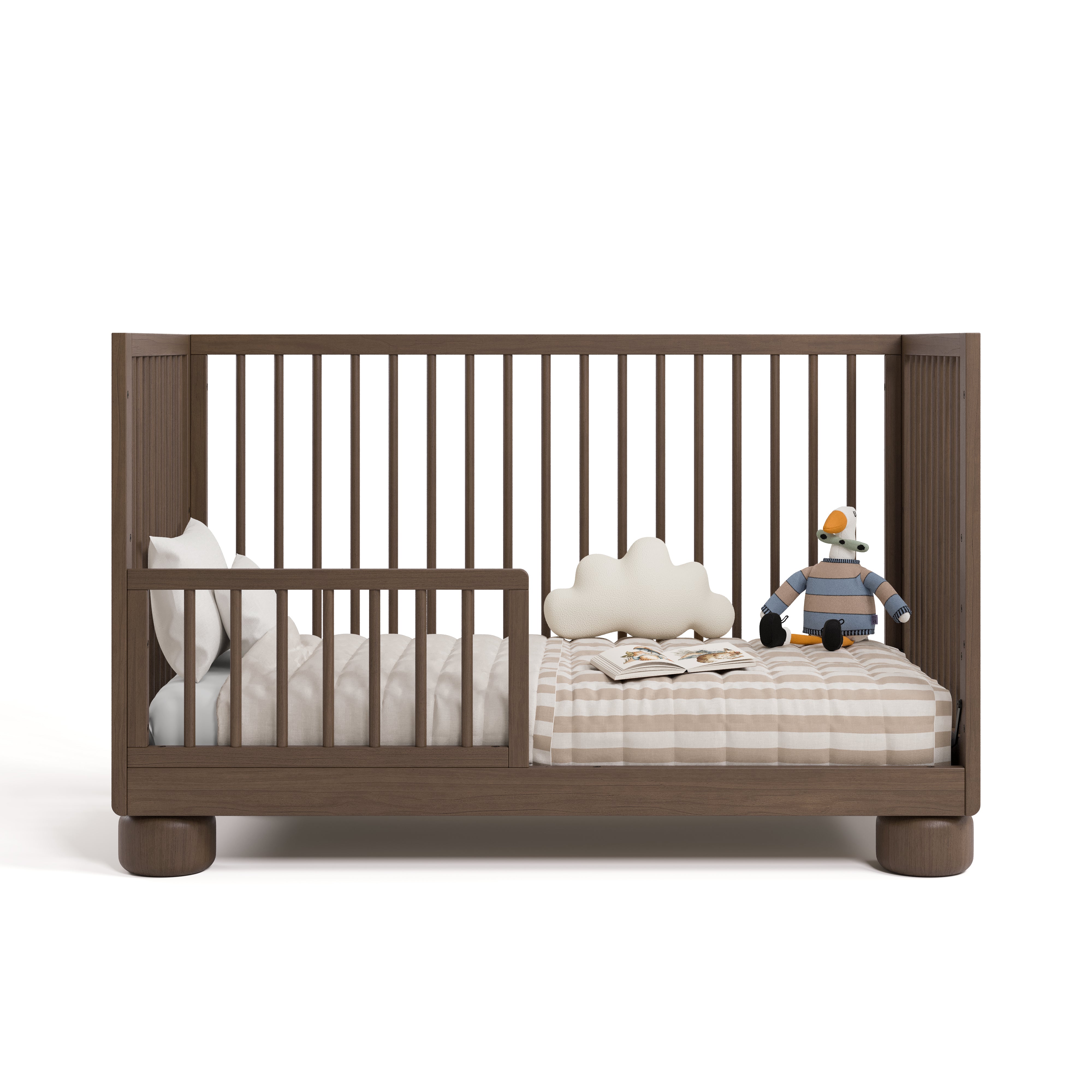 Sorrento hazelnut crib converted to toddler bed