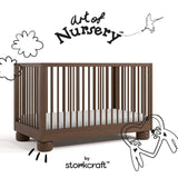 Sorrento hazelnut crib with black doodles overlaid on image