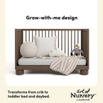 Sorrento hazelnut crib toddler bed and daybed conversion callout