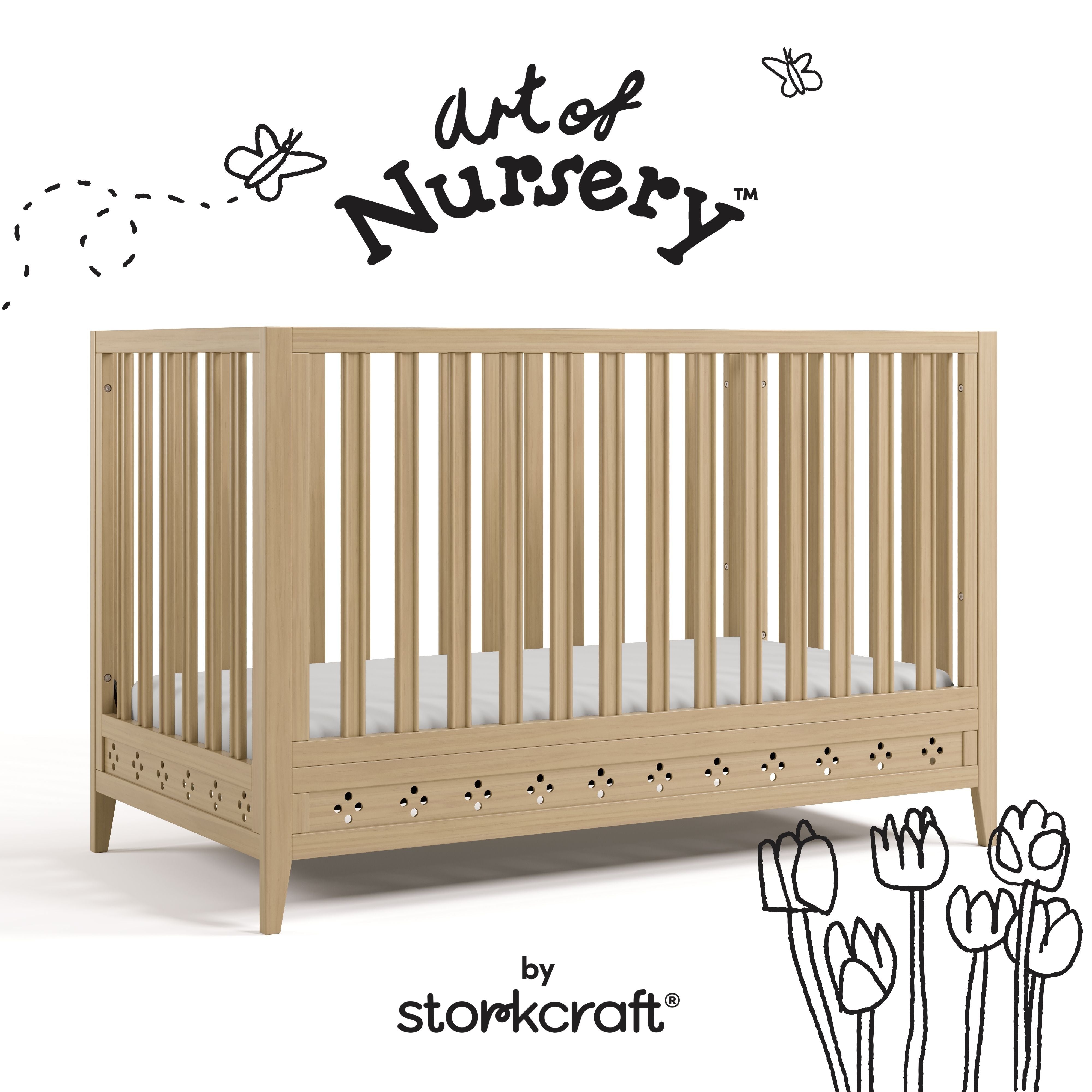 Mallorca driftwood crib with black doodles overlaid on image