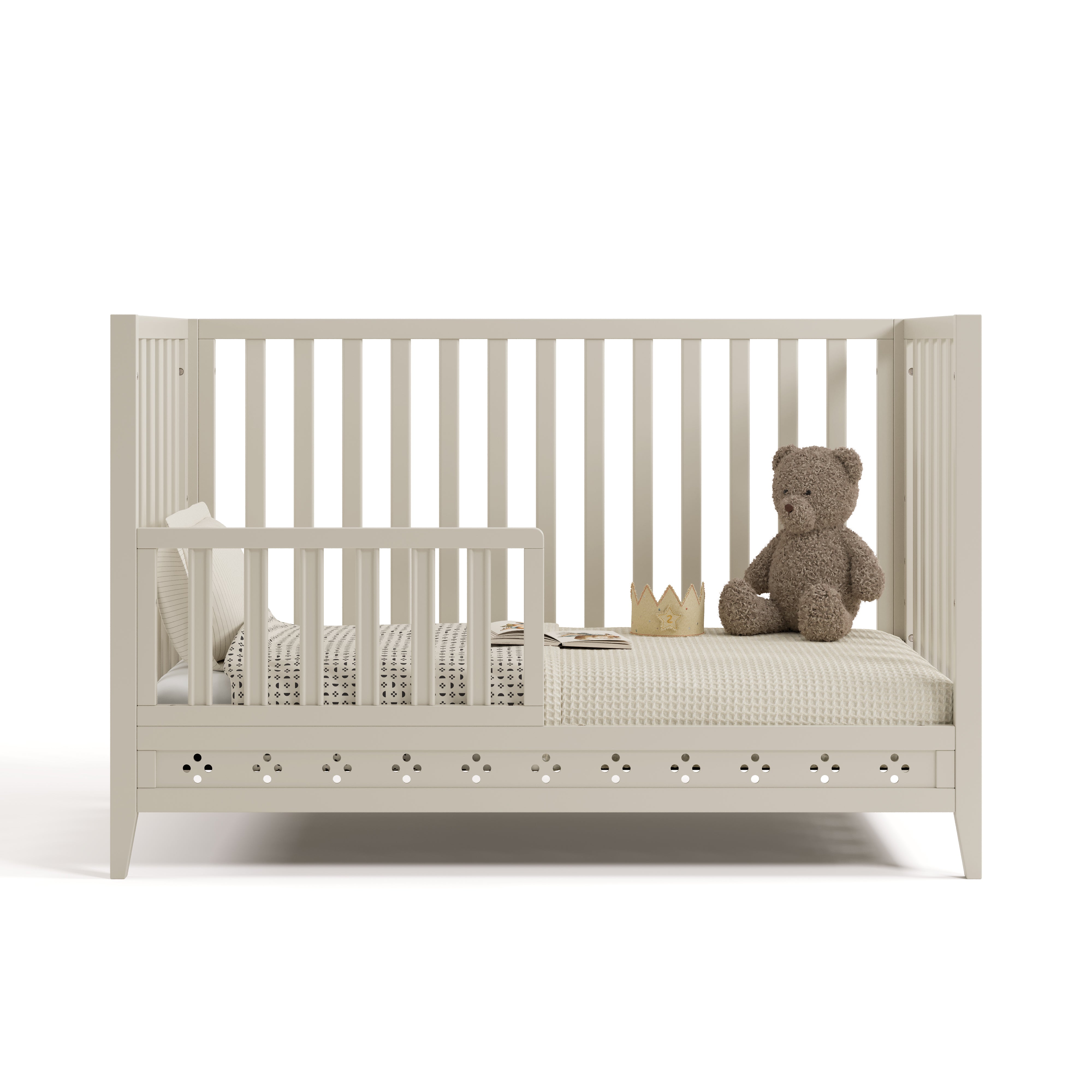 Mallorca Crib in Frosted Oat toddler bed image