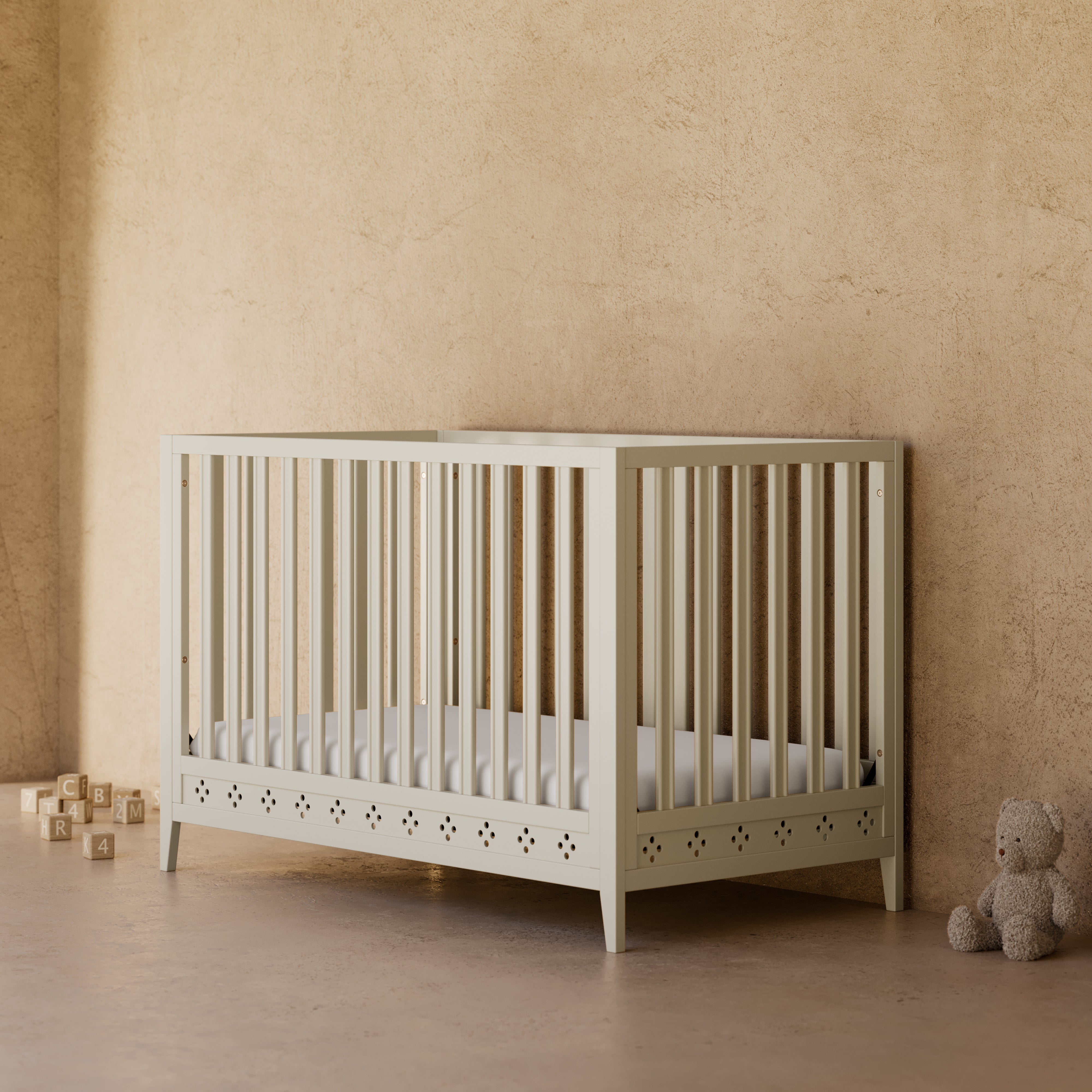 Mallorca Crib in Frosted Oat lifestyle mage