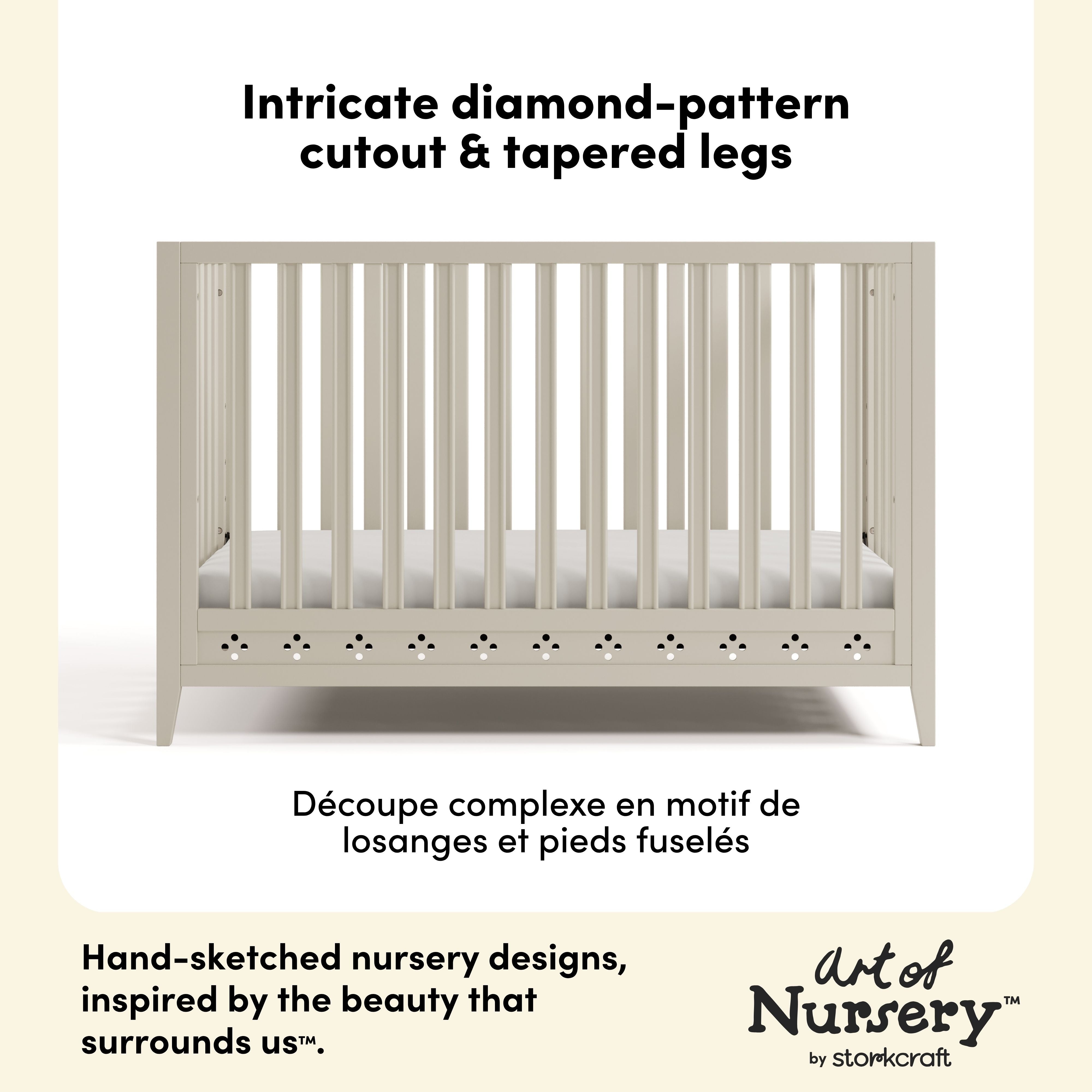 Mallorca Crib in Frosted Oat callout image