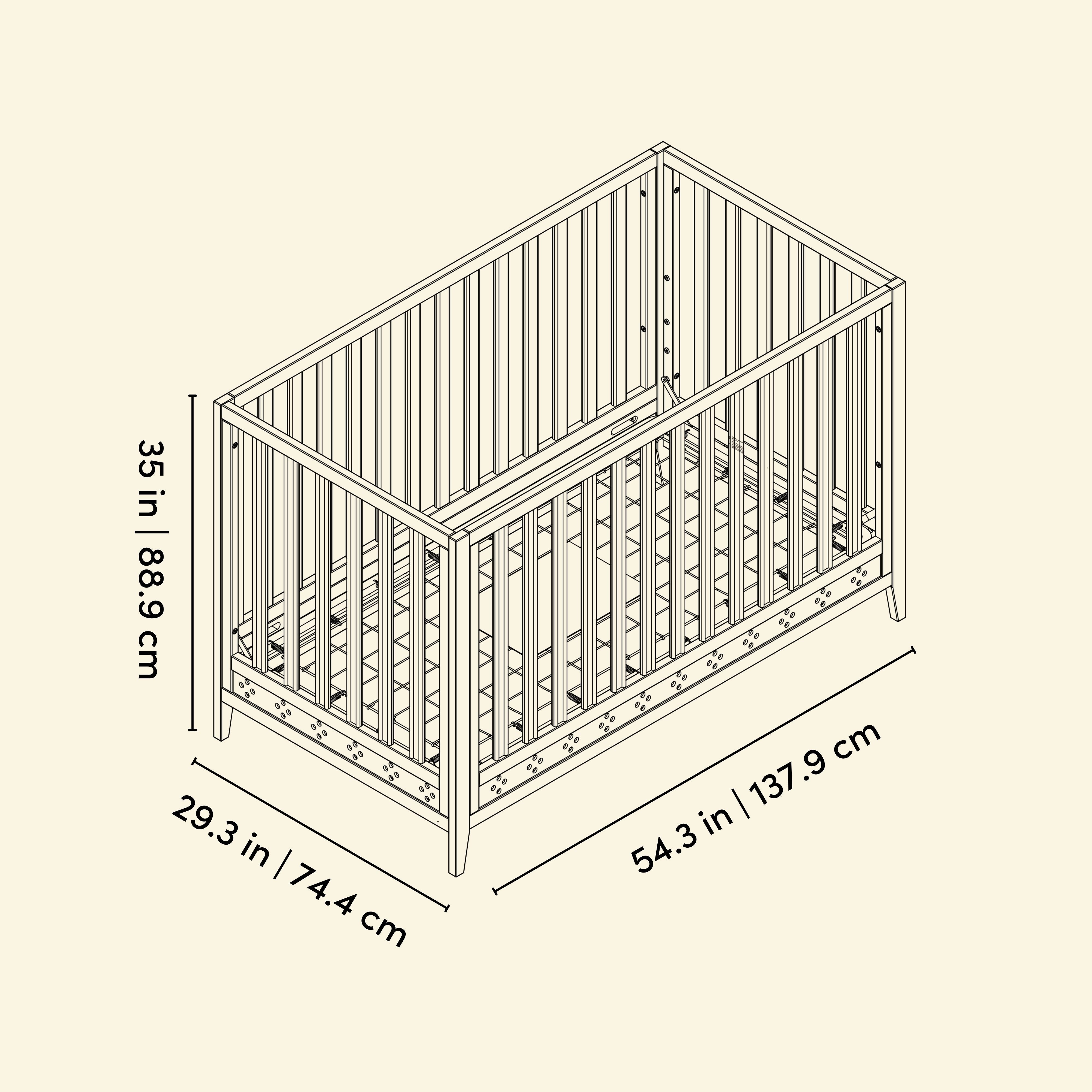 Mallorca Crib in Hazelnut dimension image
