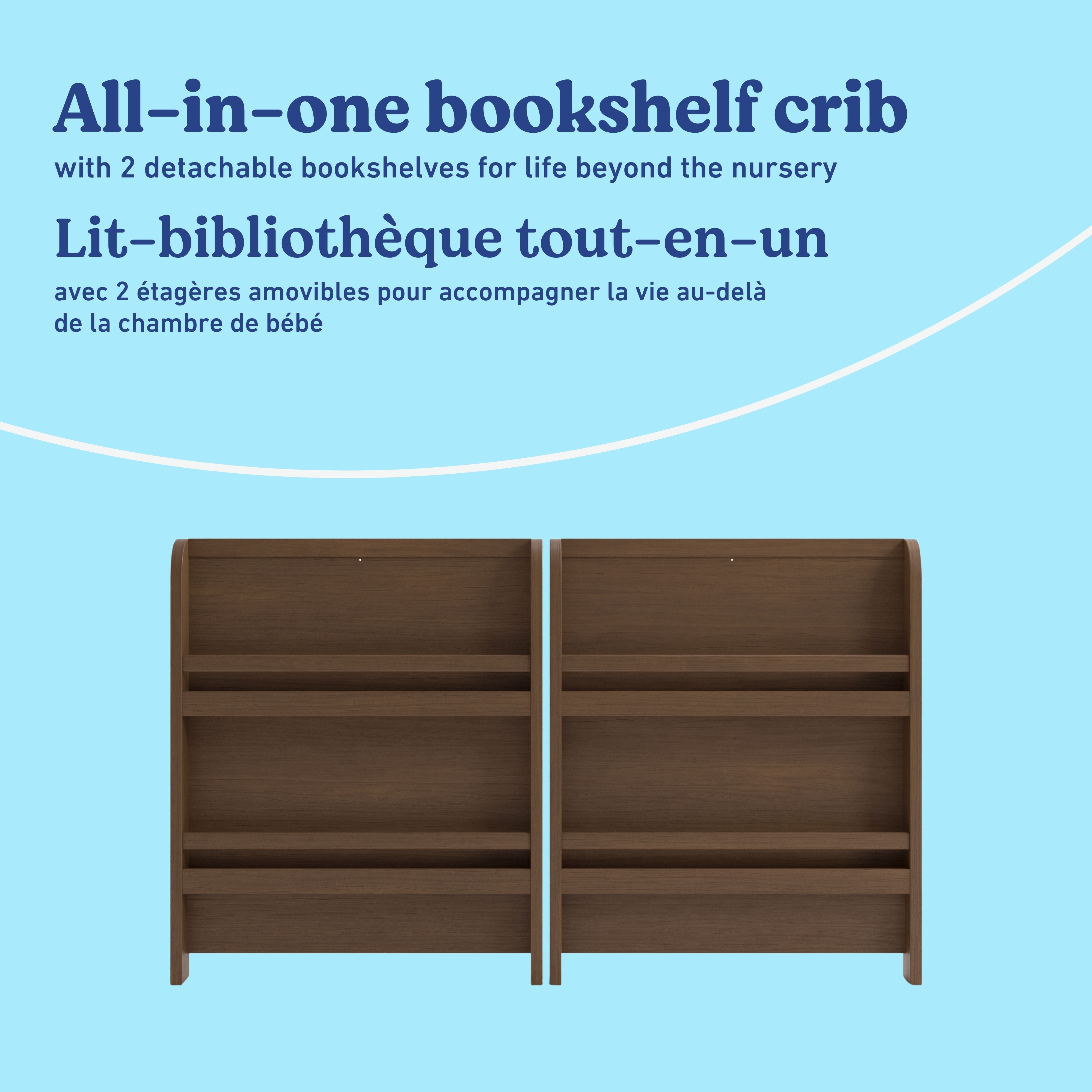 Read-with-me hazelnut crib bookshelf callout