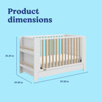 Read-with-me white with driftwood crib with dimensions