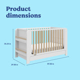 Read-with-me white with driftwood crib with dimensions