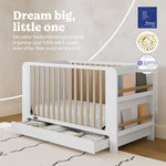 Read-with-me white with driftwood crib callout