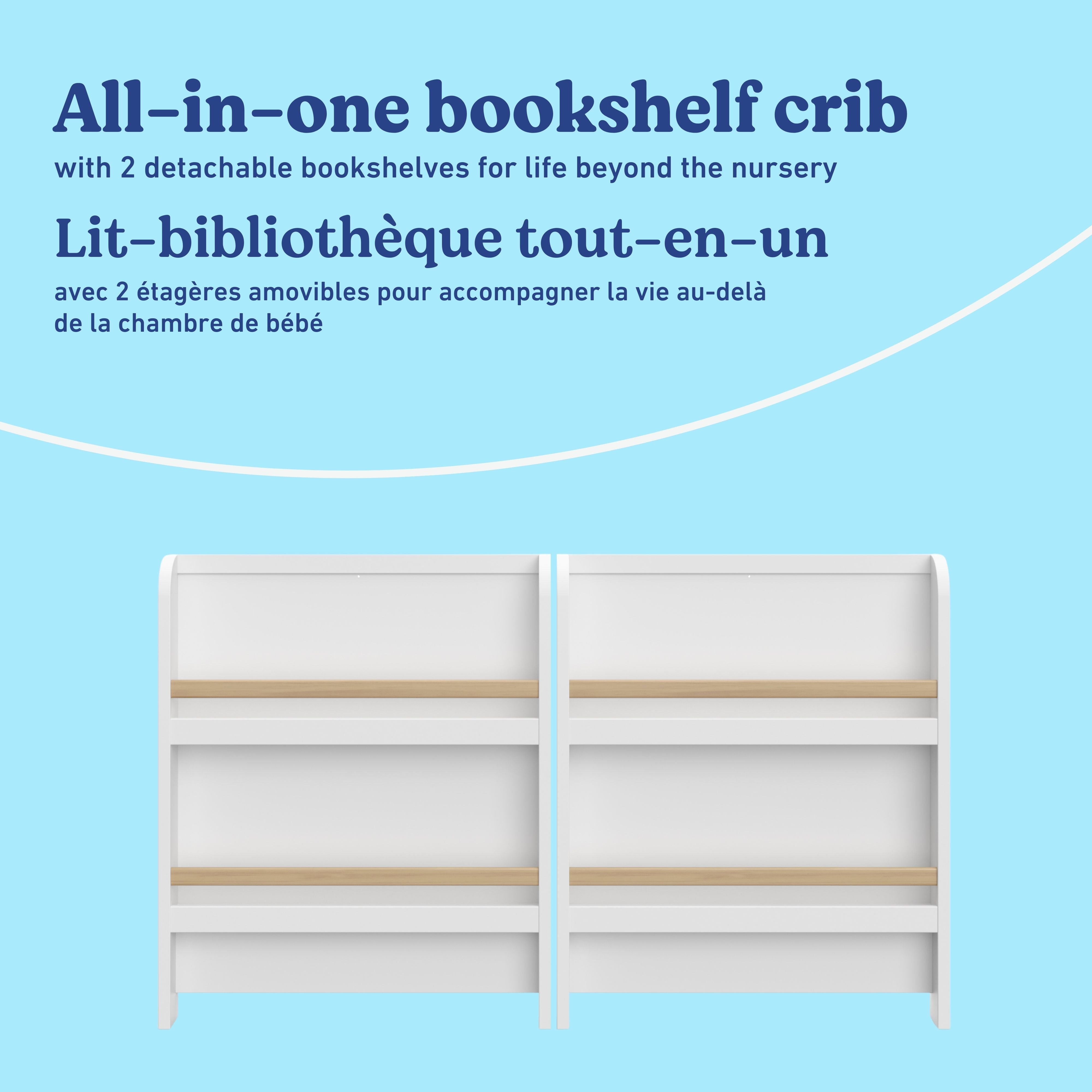 Read-with-me white with driftwood crib bookshelf callout