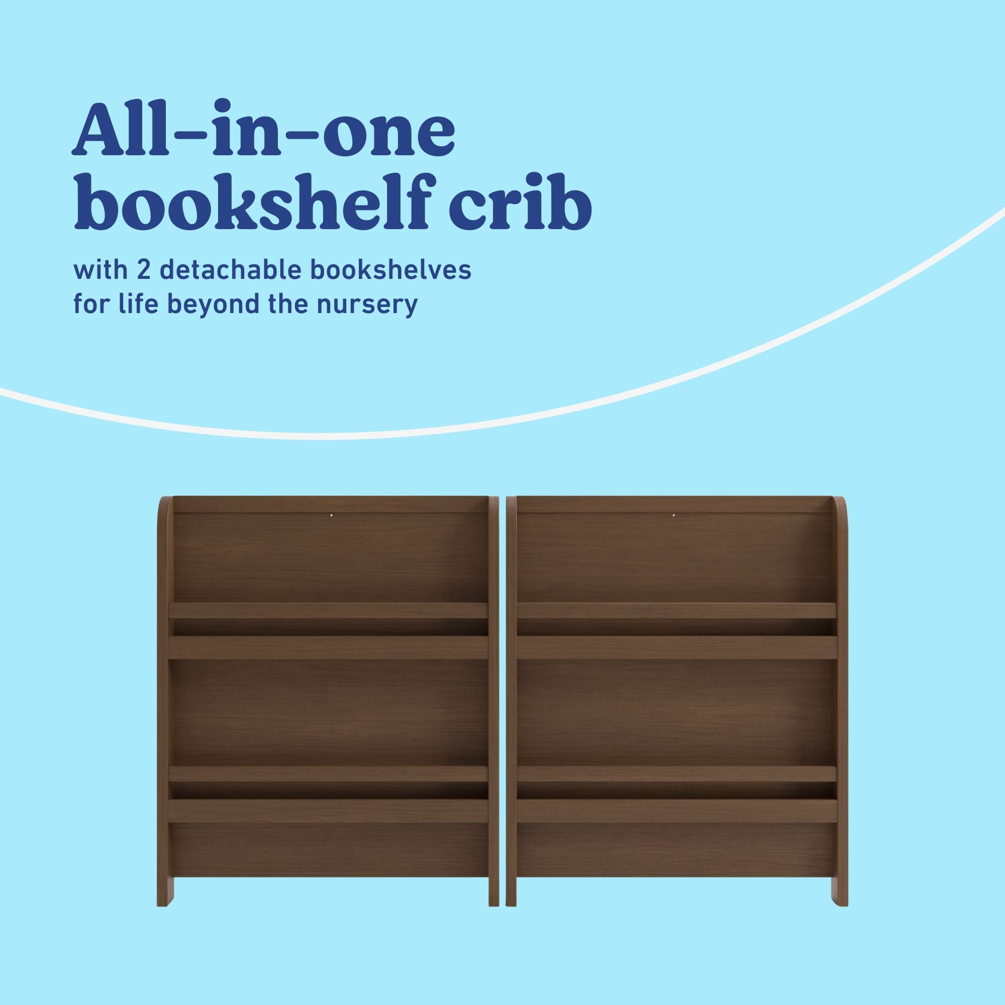 Read-with-me hazelnut crib bookcase callout