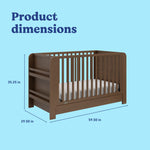 Read-with-me hazelnut crib with dimensions