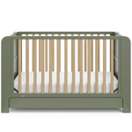 Read-with-me olive with driftwood crib front view