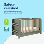 Read-with-me olive with driftwood crib certifications callout