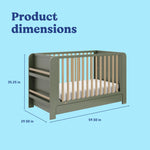Read-with-me olive with driftwood crib with dimensions