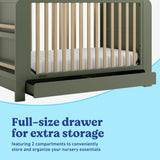 Read-with-me olive with driftwood crib storage drawer callout