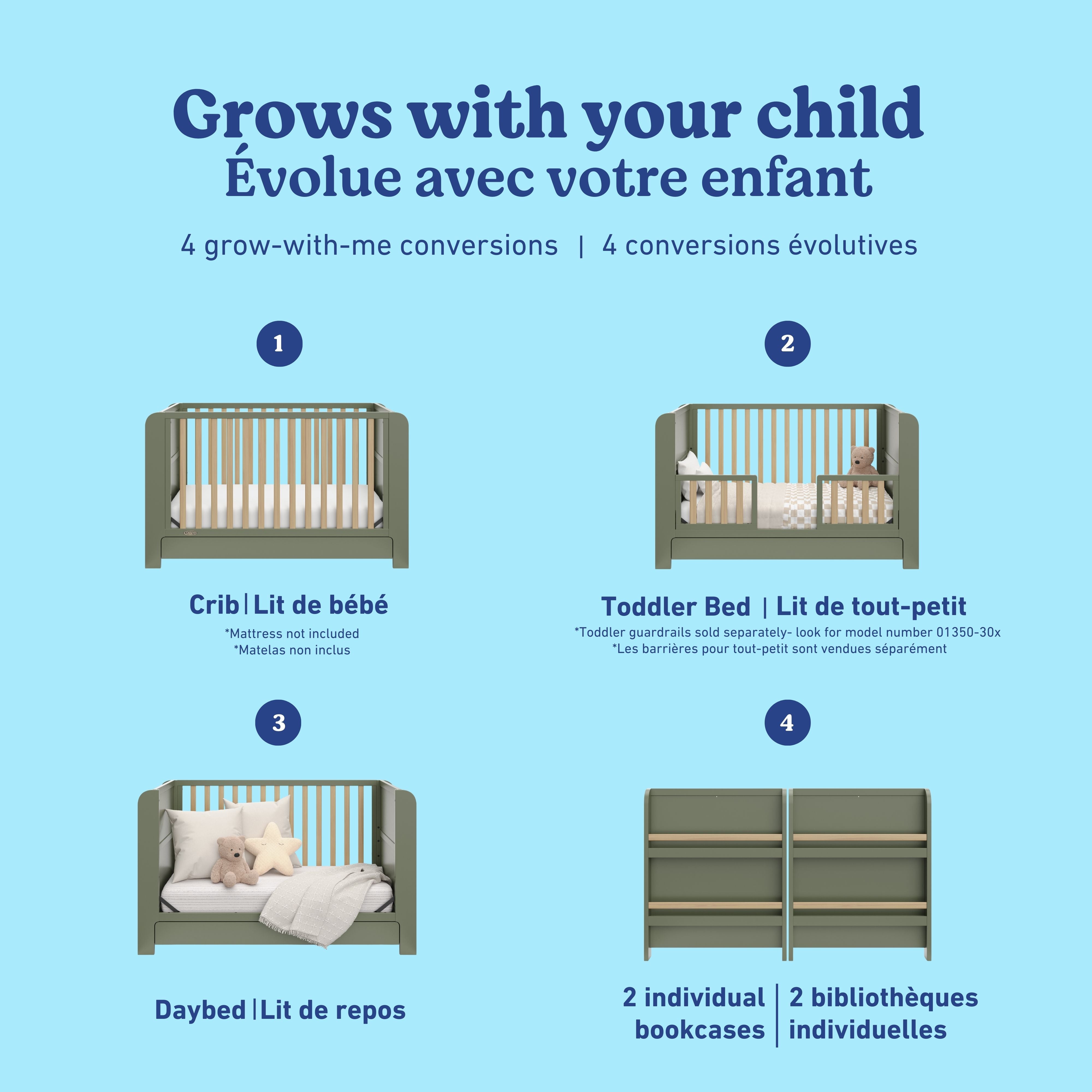 Read-with-me olive with driftwood crib conversions callout
