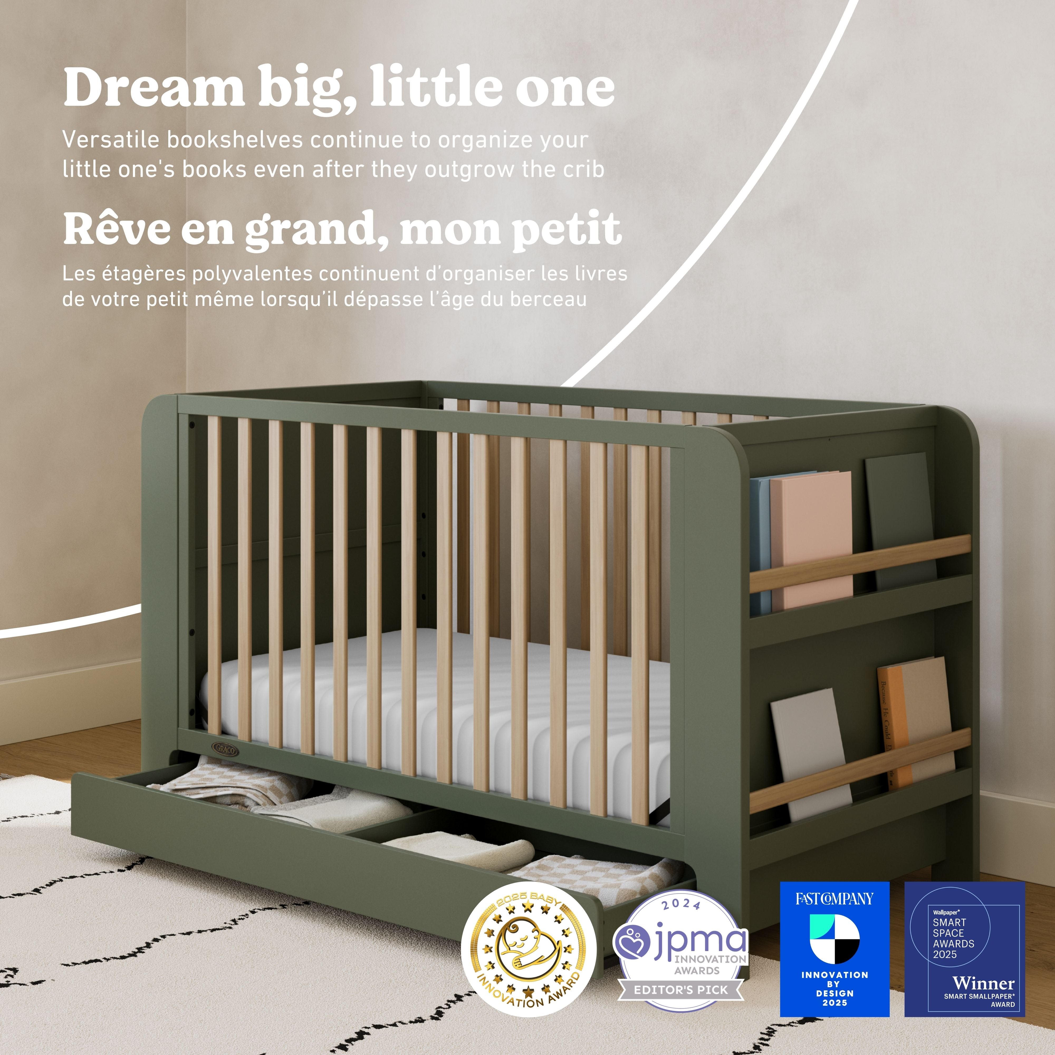 Read-with-me olive with driftwood crib style callout