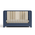 Read-with-me midnight blue with driftwood crib front view