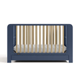 Read-with-me midnight blue with driftwood crib front view