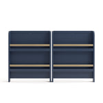 Read-with-me midnight blue with driftwood crib converted to bookshelves