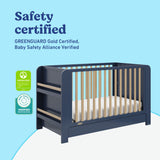 Read-with-me midnight blue with driftwood crib certifications callout