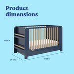 Read-with-me midnight blue with driftwood crib with dimensions