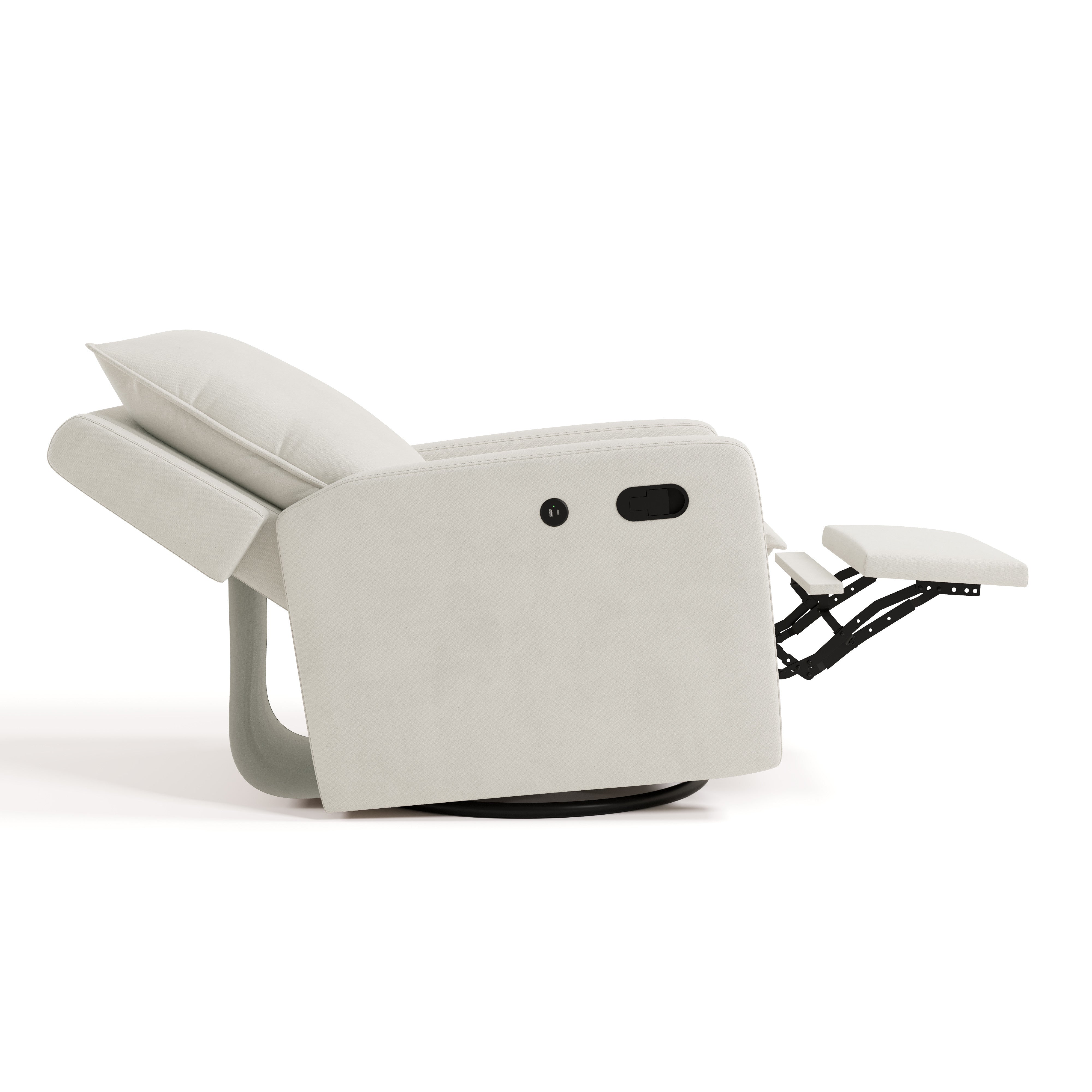 timeless ivory glider side view in reclined position