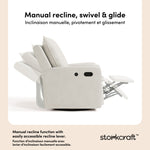 Timeless ivory recliner manual recline callout