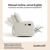 Timeless ivory recliner manual recline callout