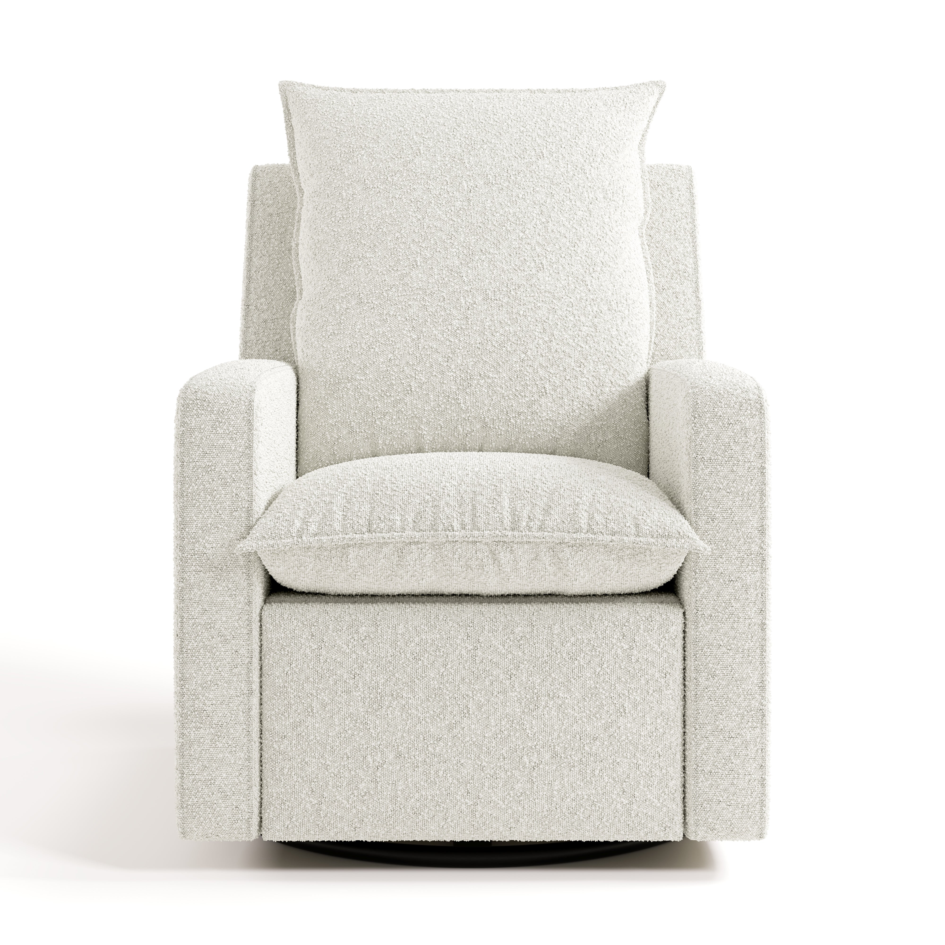 timeless ivory boucle glider front view