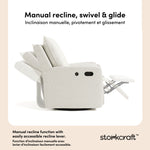 Timeless ivory boucle recliner manual recline callout