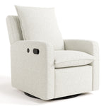 timeless ivory boucle glider angle view