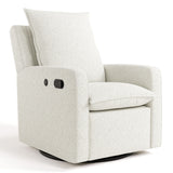 timeless ivory boucle glider angle view