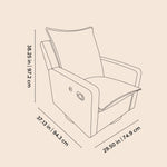 Timeless recliner line drawing with dimensions
