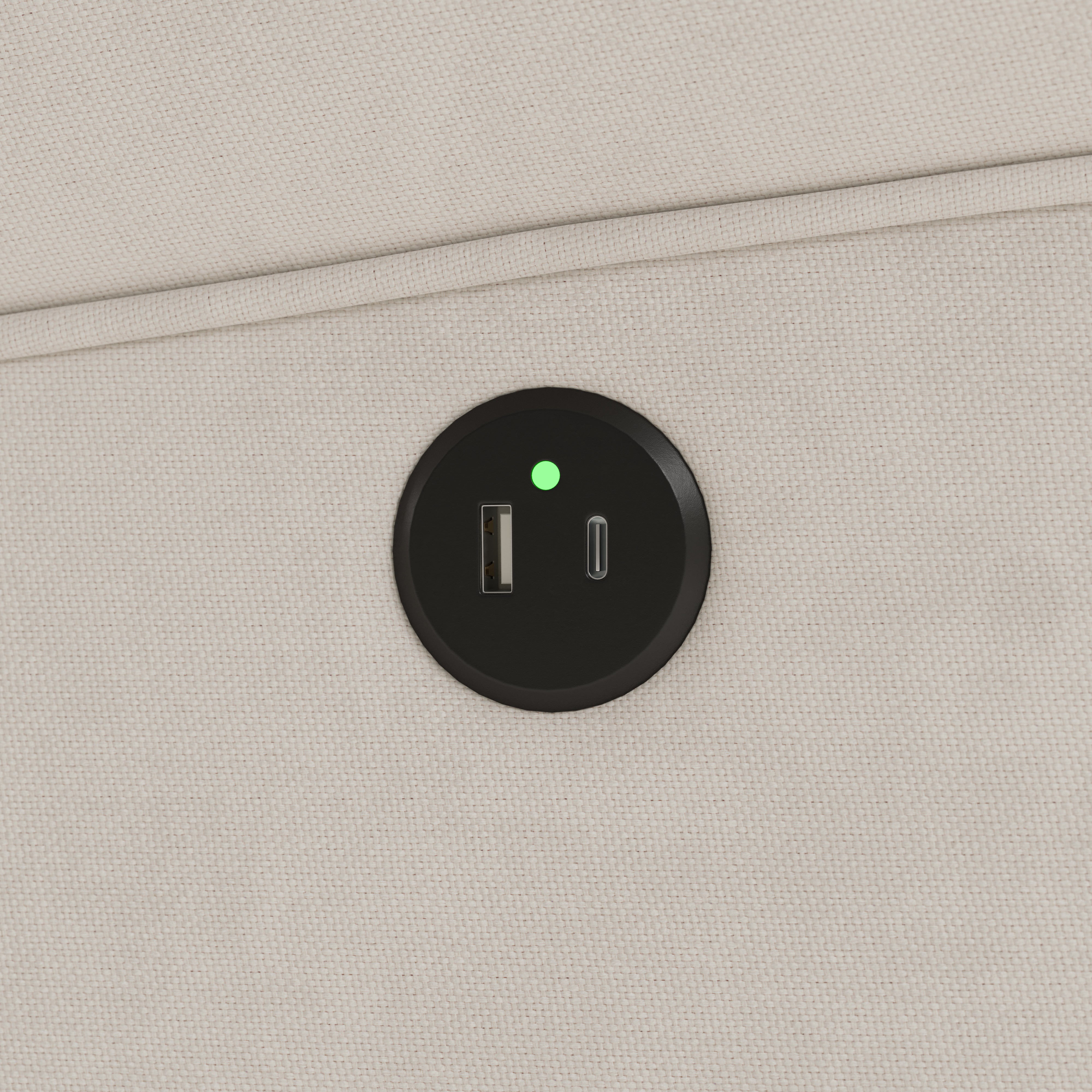 serenity ivory glider close up of usb ports