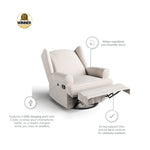 Storkcraft® Serenity Wingback Upholstered Recliner Glider.